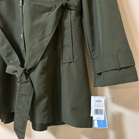 Draper James Size XXL Green Belted Trench Coat Detachable Hood DJRB24727-KO - Picture 13 of 13